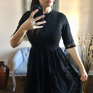 Black Lace Midi Dress